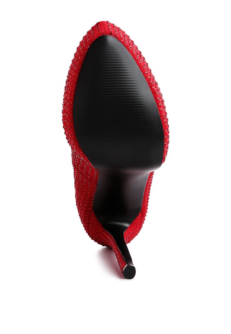 Clarisse Diamante High Heel Pumps - Elegant Stiletto Wedding Shoes - Style Queenz