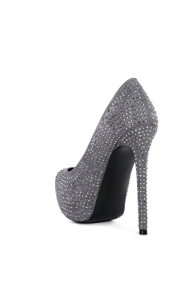 Clarisse Diamante High Heel Pumps - Elegant Stiletto Wedding Shoes - Style Queenz