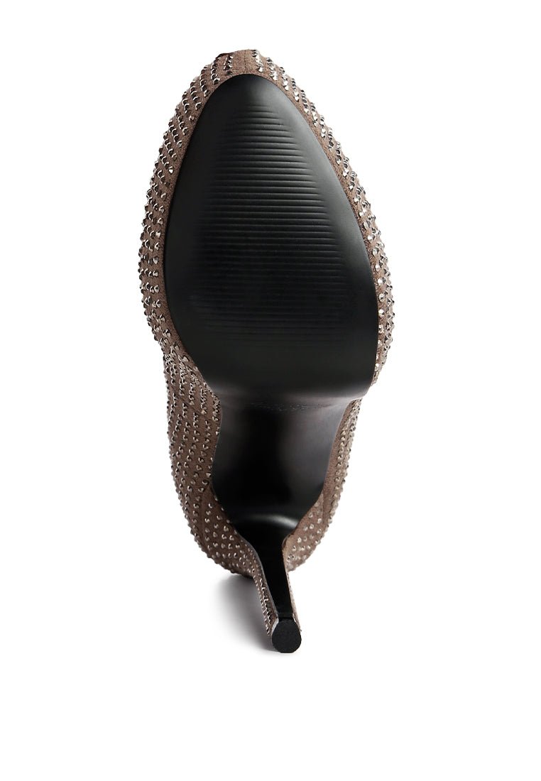 Clarisse Diamante High Heel Pumps - Elegant Stiletto Wedding Shoes - Style Queenz