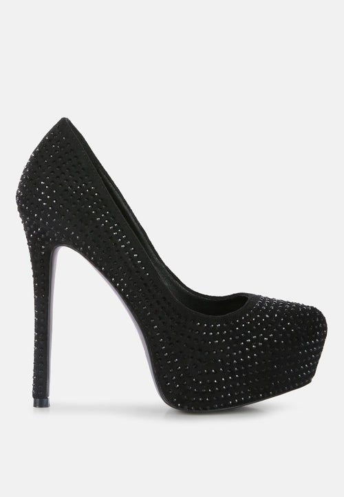 Clarisse Diamante High Heel Pumps - Elegant Stiletto Wedding Shoes - Style Queenz