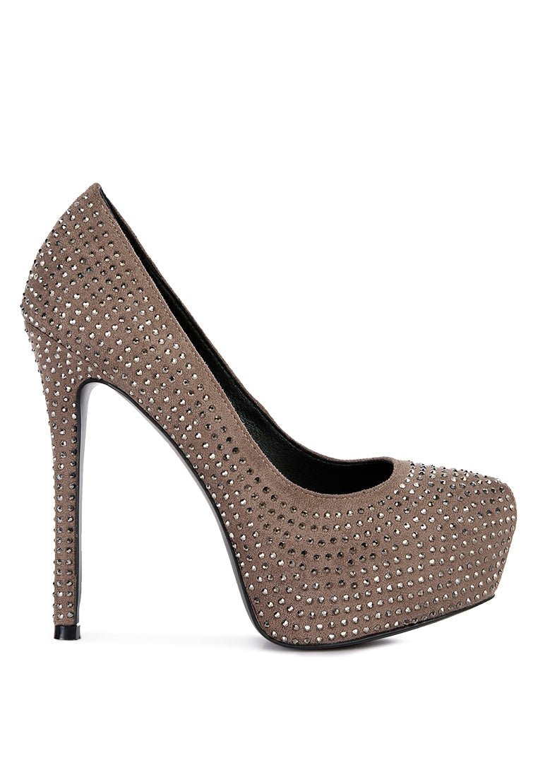 Clarisse Diamante High Heel Pumps - Elegant Stiletto Wedding Shoes - Style Queenz