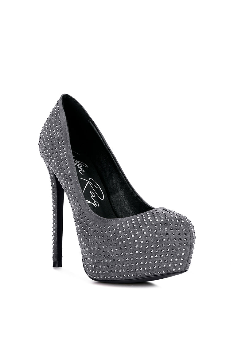 Clarisse Diamante High Heel Pumps - Elegant Stiletto Wedding Shoes - Style Queenz