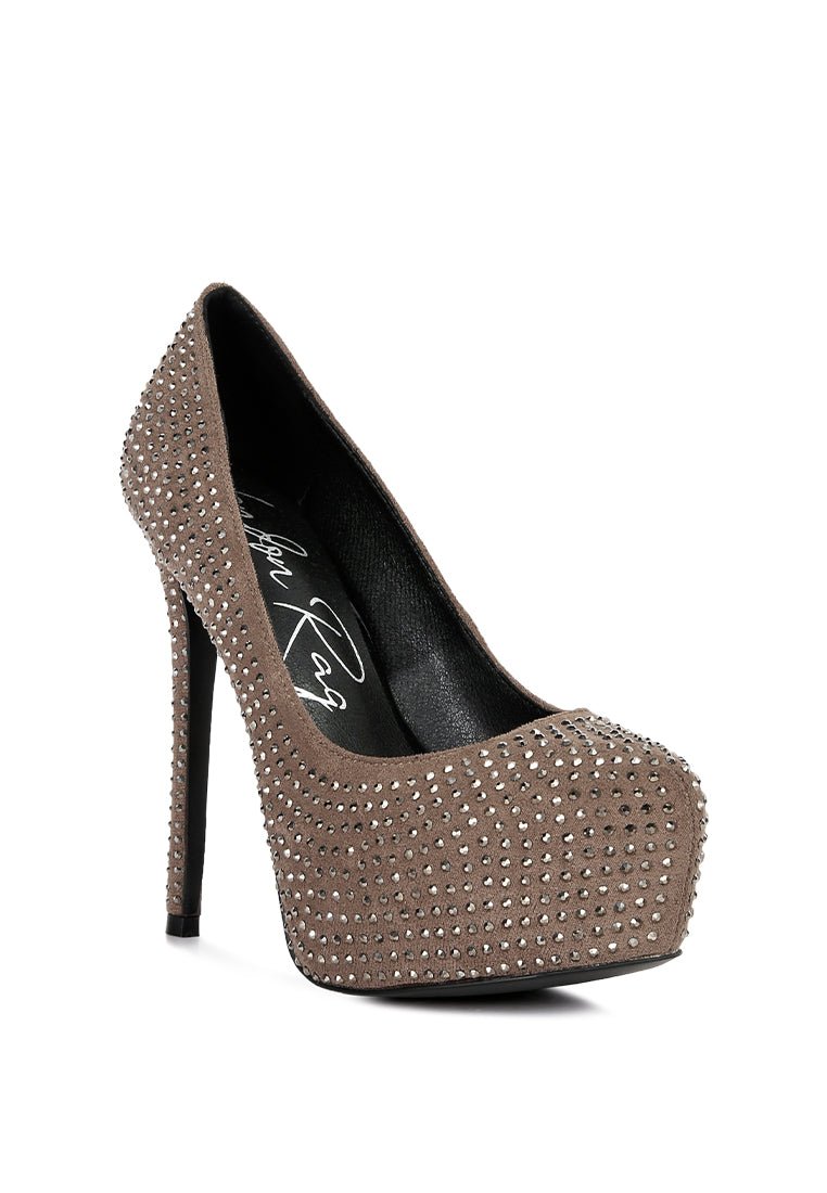 Clarisse Diamante High Heel Pumps - Elegant Stiletto Wedding Shoes - Style Queenz
