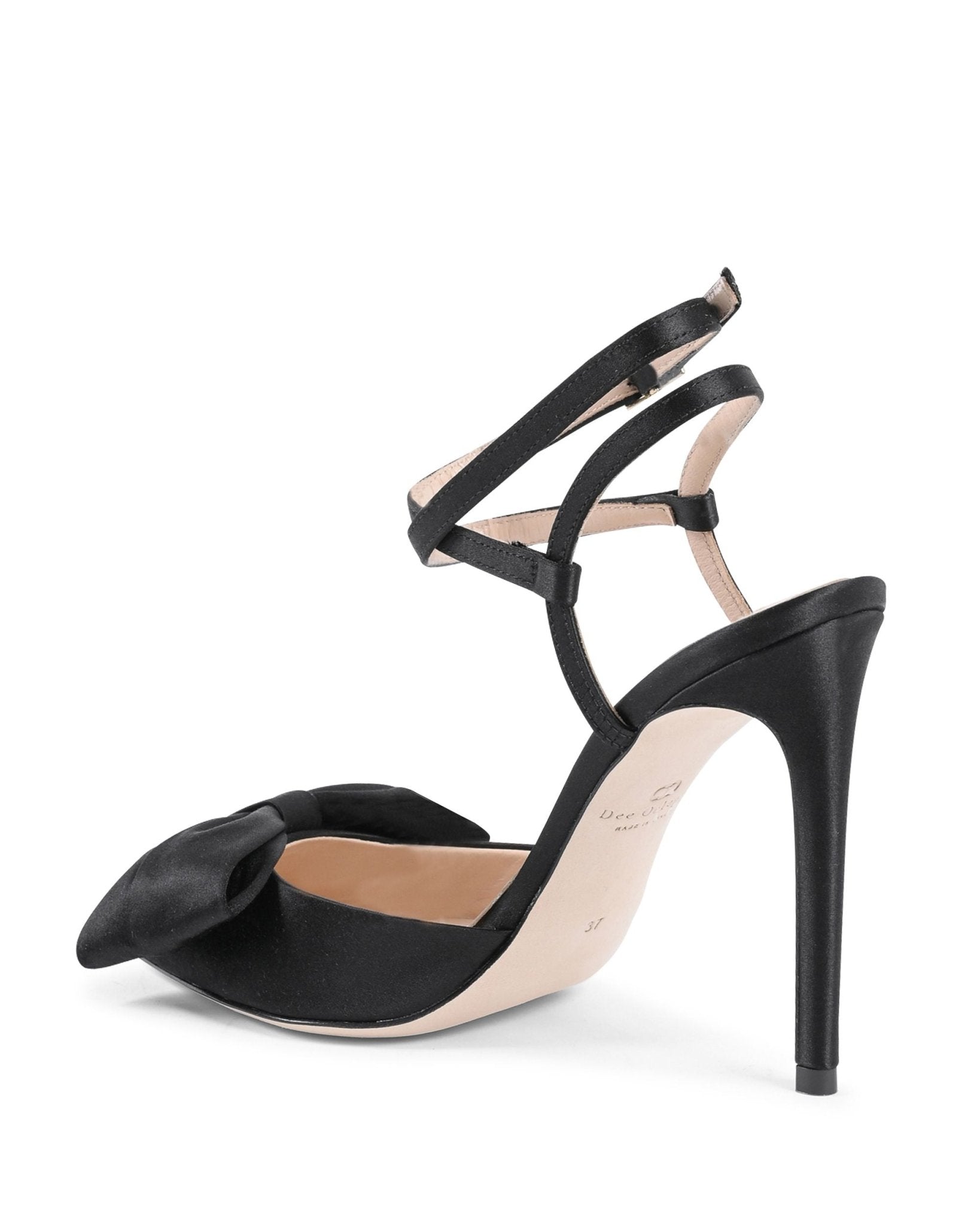 Cocktail Time Pump Black - Italian Satin Evening Stilettos 10cm Heel - Style Queenz