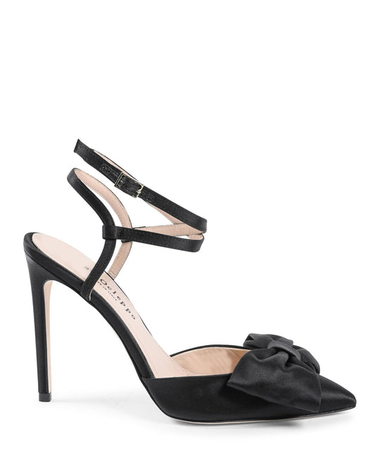Cocktail Time Pump Black - Italian Satin Evening Stilettos 10cm Heel - Style Queenz