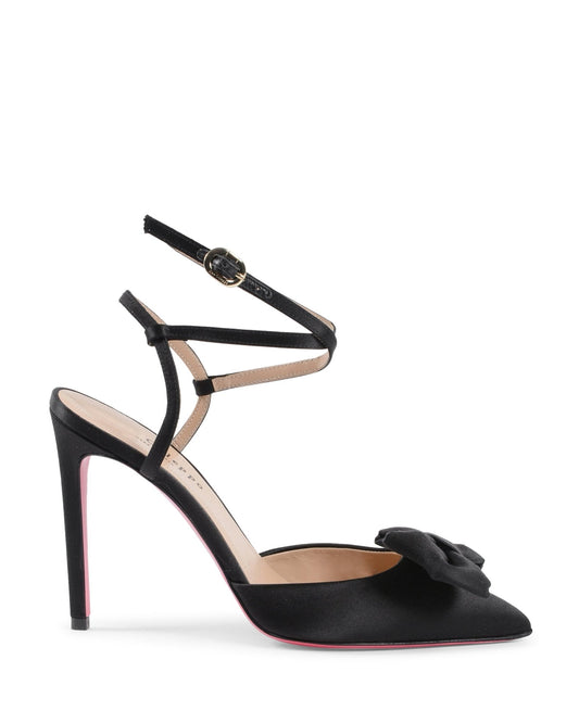 Cocktail Time Pump - Italian Satin Stiletto Heels with Ankle Strap - Style Queenz