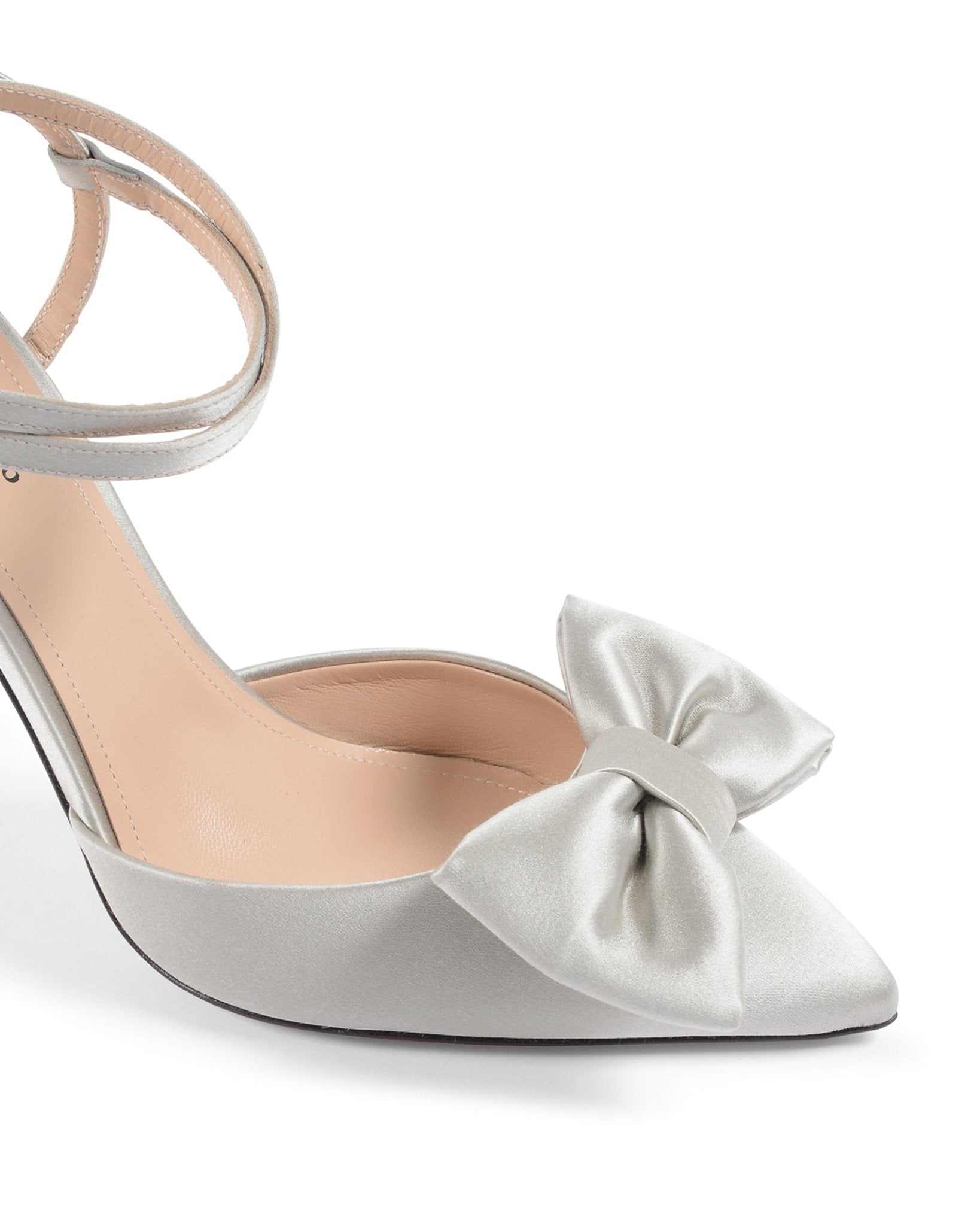 Cocktail Time Pump - Italian Satin Stiletto with Ankle Strap and Pointed Toe - Style Queenz