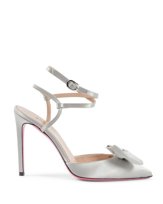 Cocktail Time Pump - Italian Satin Stiletto with Ankle Strap and Pointed Toe - Style Queenz