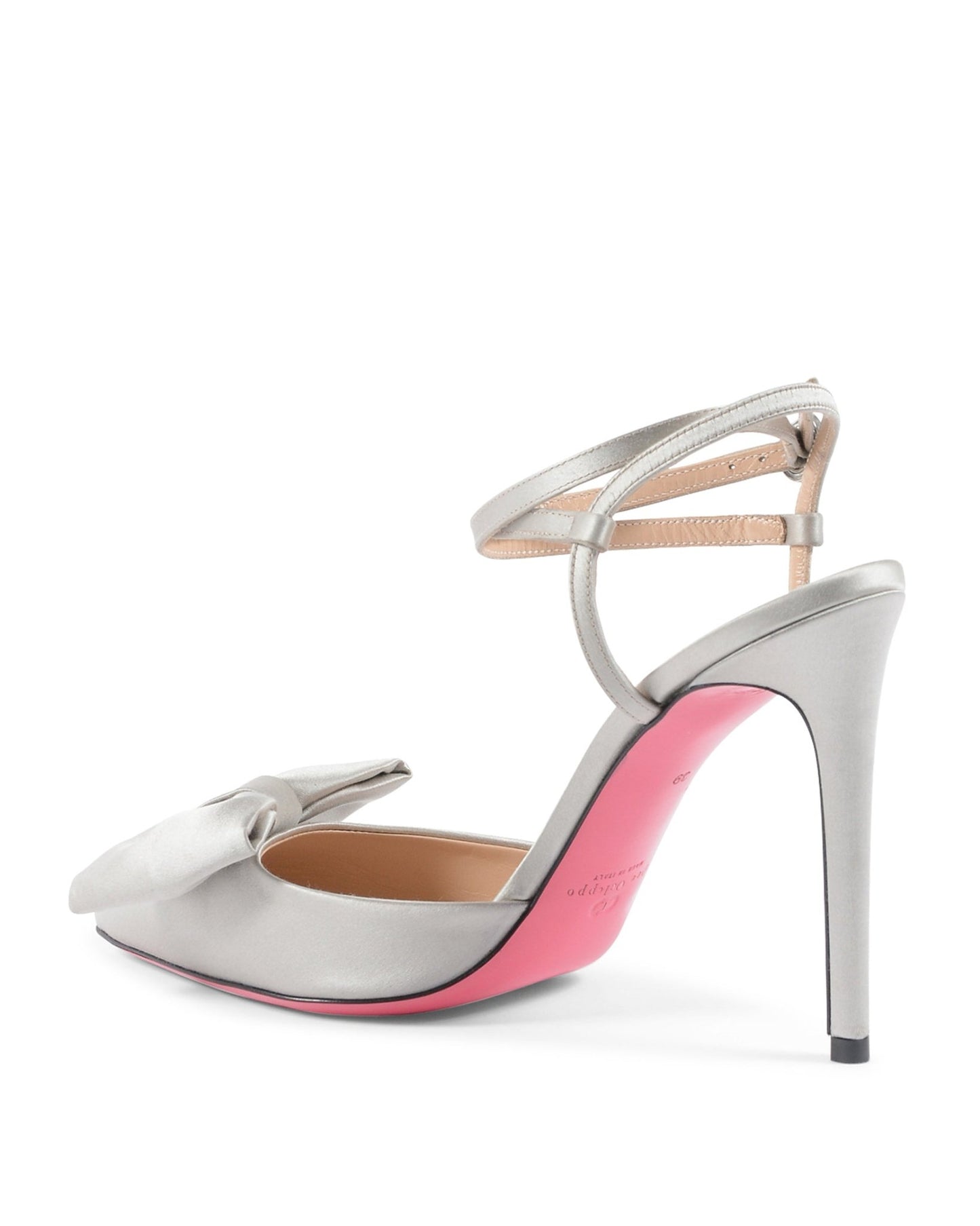 Cocktail Time Pump - Italian Satin Stiletto with Ankle Strap and Pointed Toe - Style Queenz