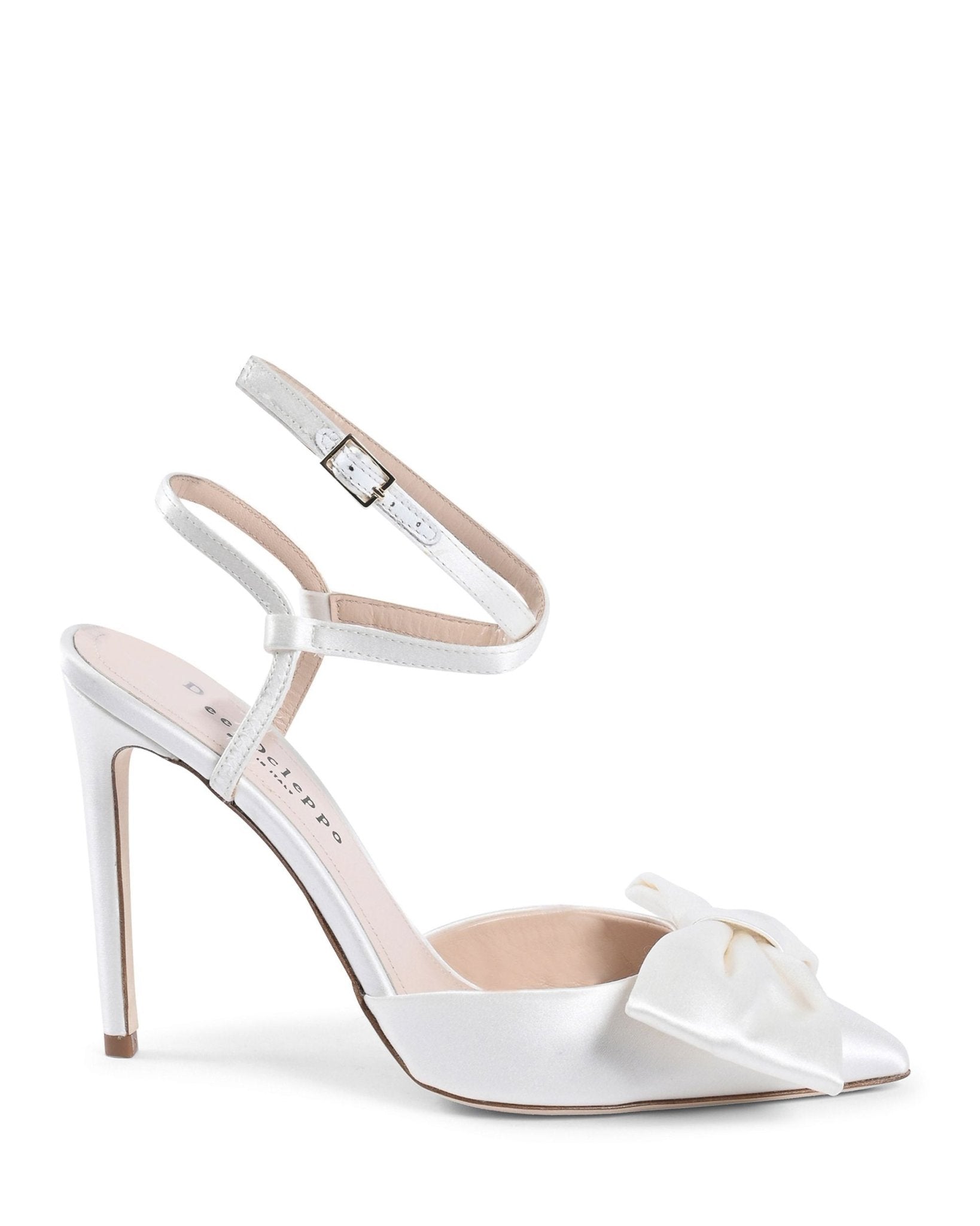 Cocktail Time Pump Ivory - Italian Satin Stiletto with Ankle Strap - Style Queenz