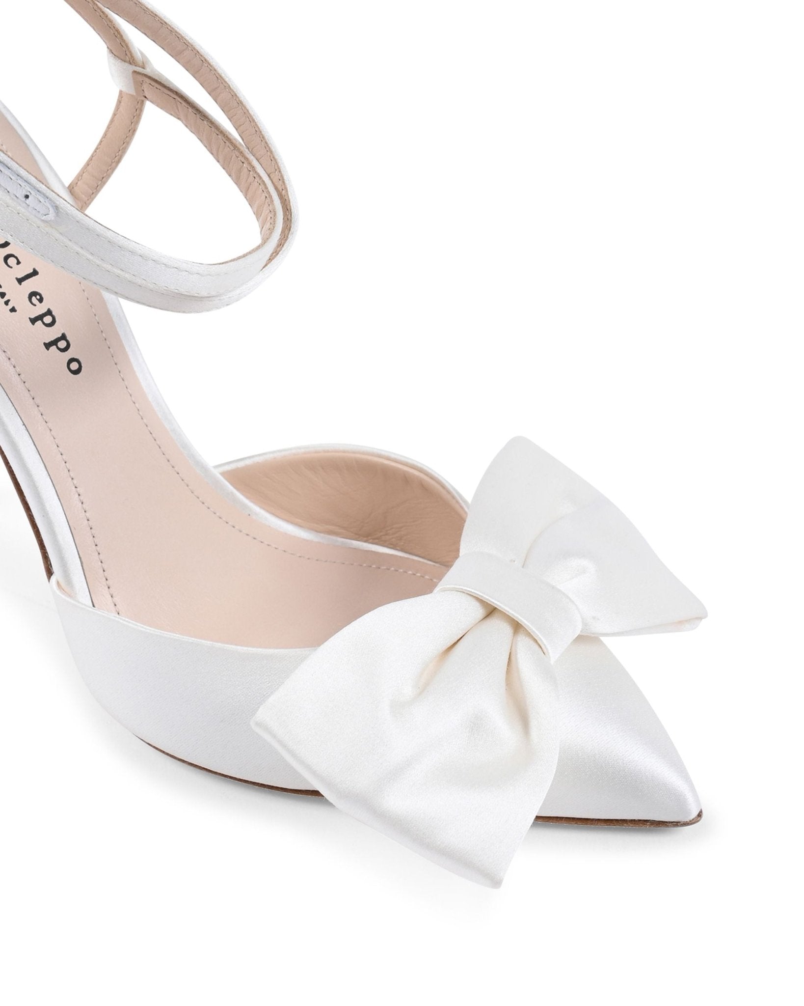 Cocktail Time Pump Ivory - Italian Satin Stiletto with Ankle Strap - Style Queenz
