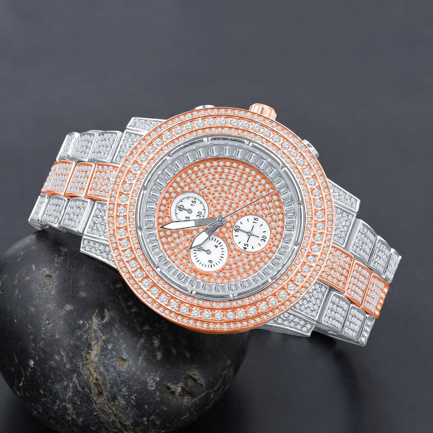 Comely Hip Hop Metal Watch - Fully Bling Crystal Stone Timepiece with Japan Movement - Style Queenz