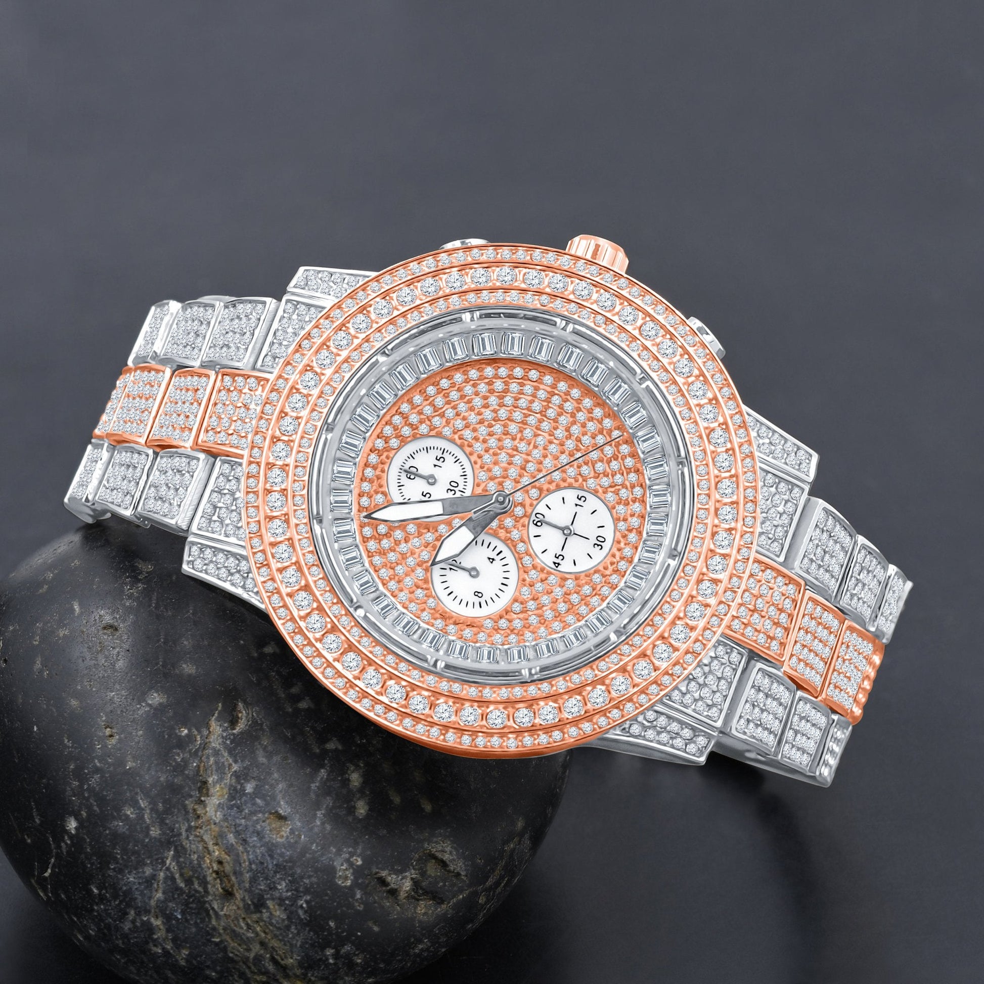 Comely Hip Hop Metal Watch - Fully Bling Crystal Stone Timepiece with Japan Movement - Style Queenz