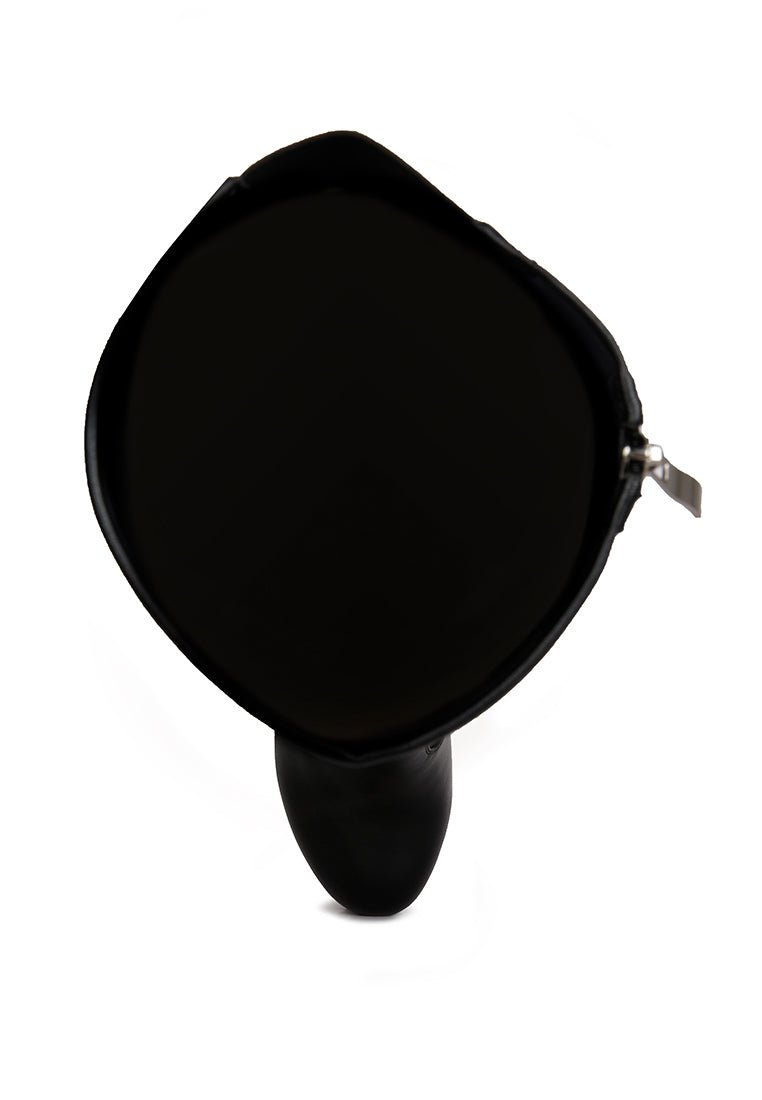 Coraline Platform Calf Boots - High Block Heel with Elasticated Gussets - Style Queenz