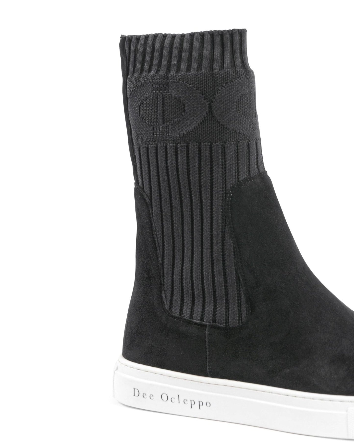 Courchevel Ankle Boots - Italian Suede Boots with Ribbed - Knit Sleeve - Style Queenz