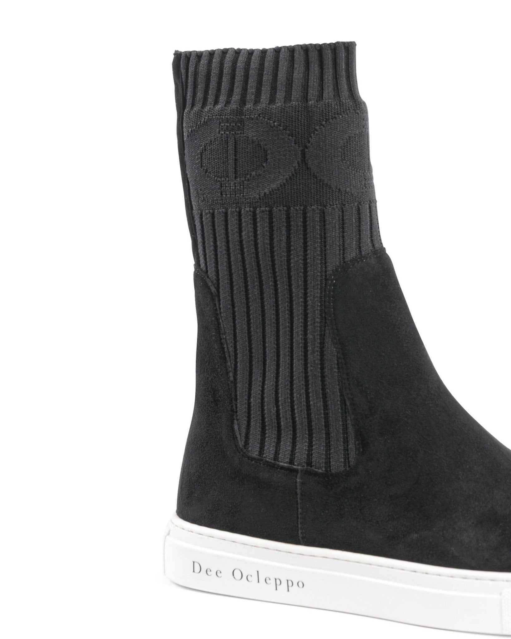 Courchevel Ankle Boots - Italian Suede Boots with Ribbed - Knit Sleeve - Style Queenz