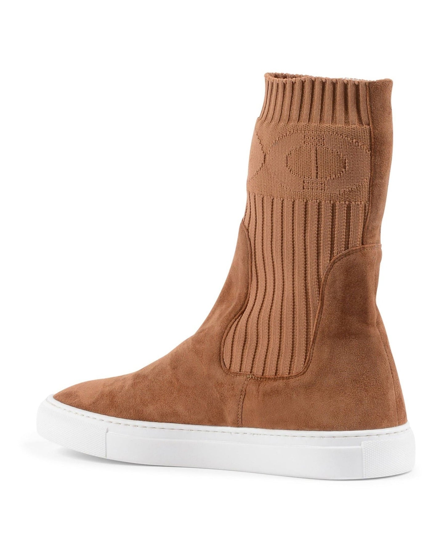 Courchevel Ankle Boots - Italian Suede Luxury Boots with Ribbed - Knit Sleeve - Style Queenz