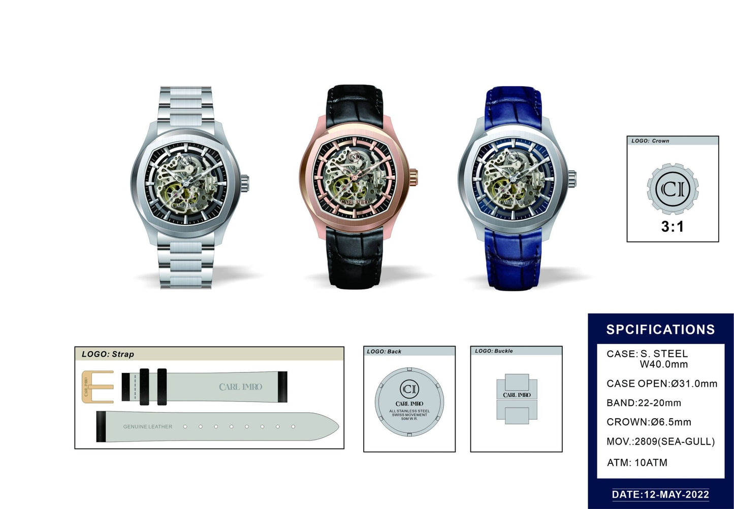 CRLi eSqueleto - Skeleton Luxury Watch Collection - Style Queenz