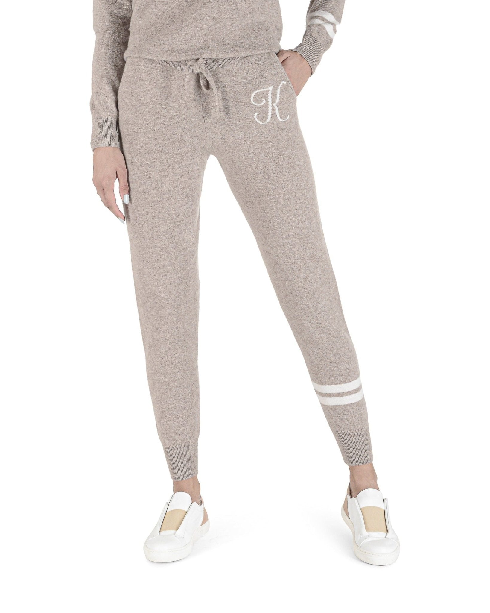 Crown of Edinburgh Cashmere Track Pants - Luxury Morningside Camel - Style Queenz