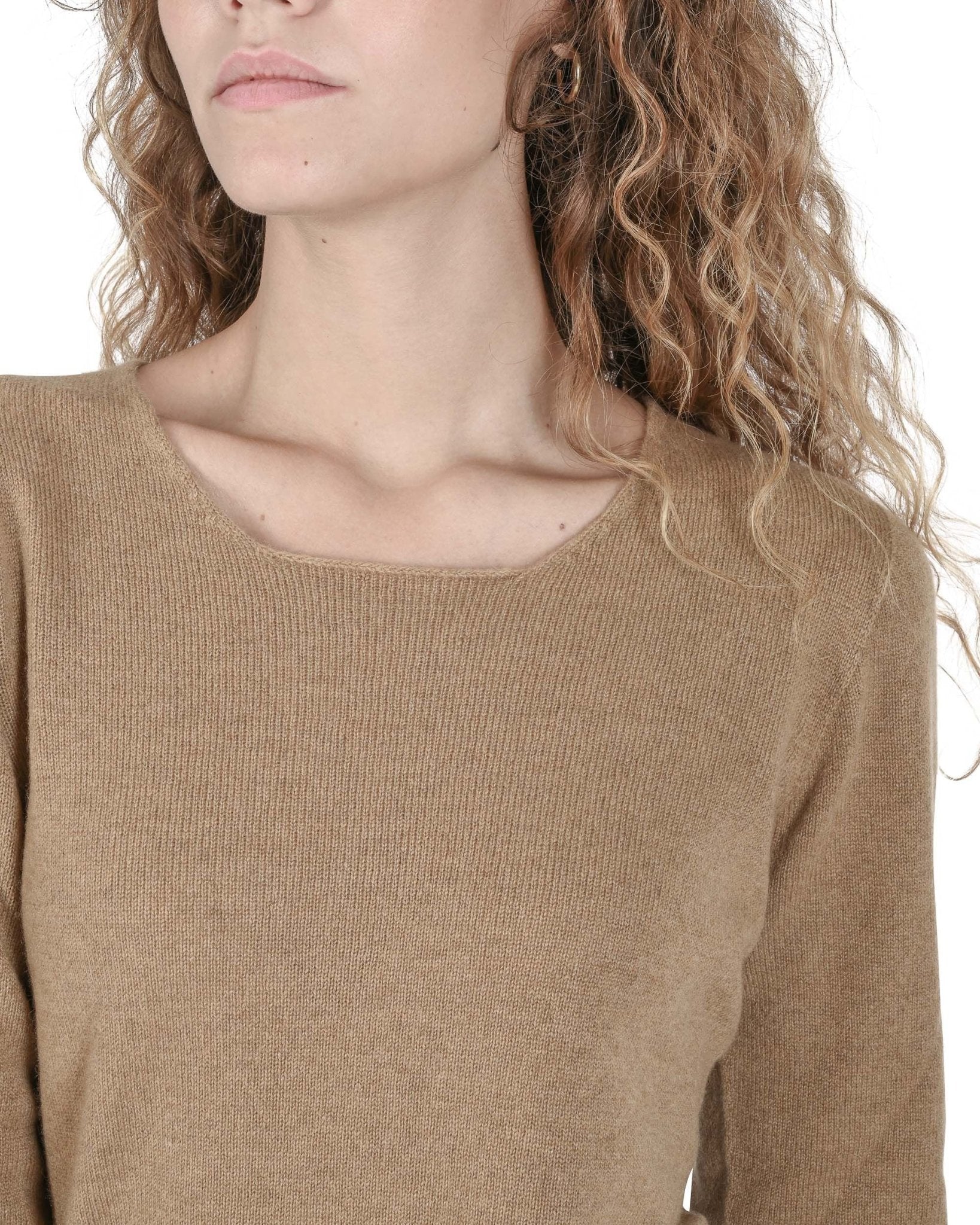 Crown of Edinburgh Cashmere Women's Square Neck Sweater - Italian Made - Style Queenz