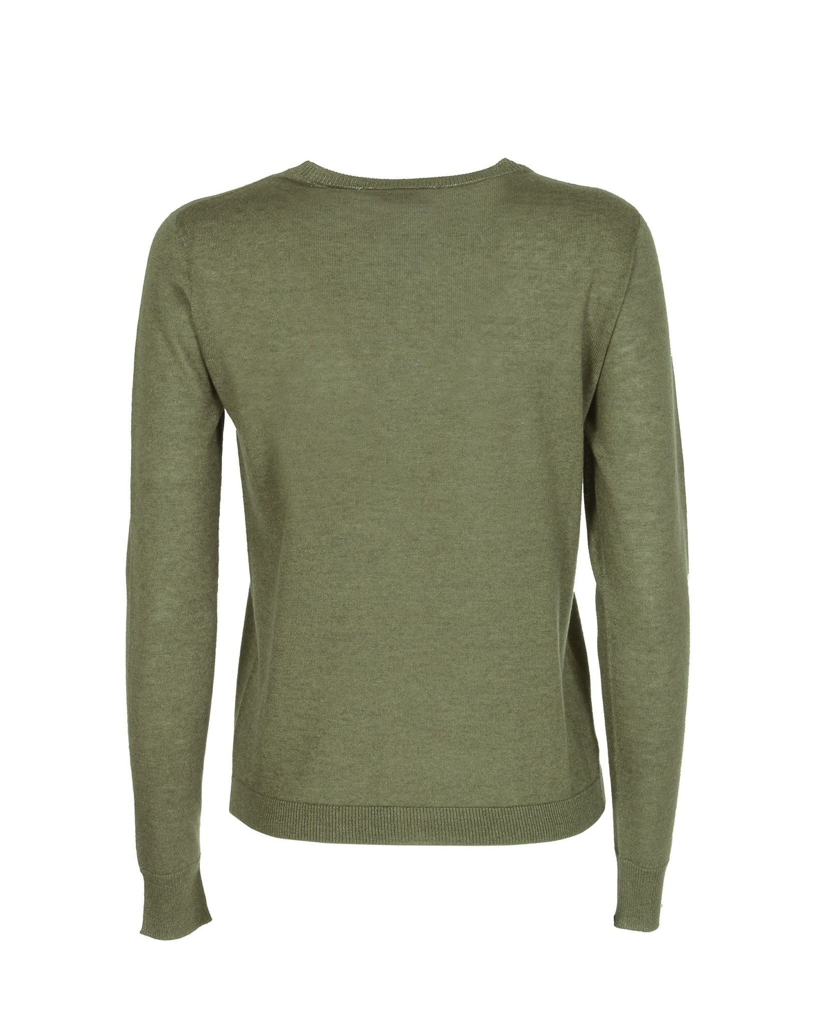 Crown of Edinburgh Silk Cashmere Summer Sweater - Green Letter K - Style Queenz