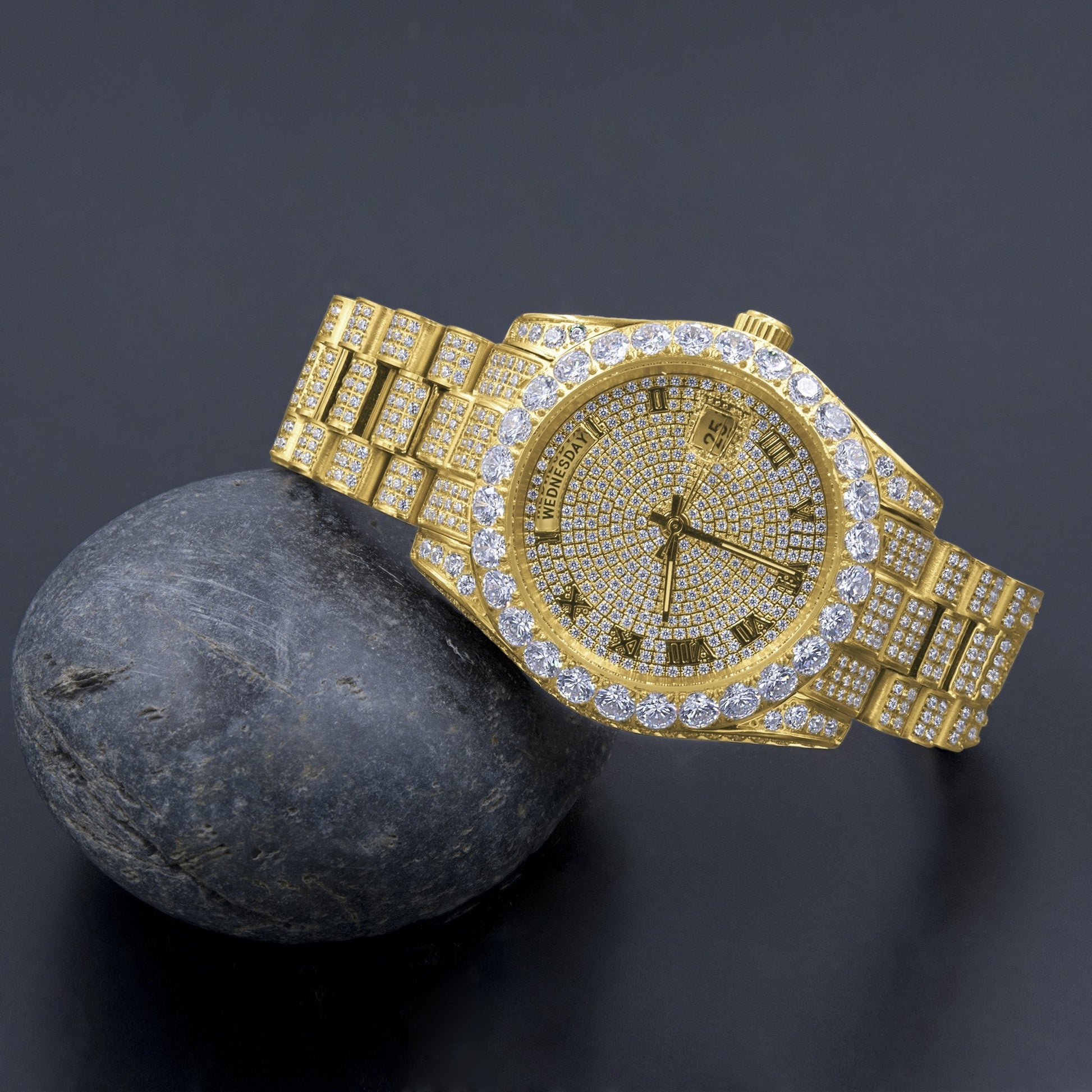 CROWN Steel Watch - Iced Out Hip Hop Timepiece with Swiss Movement - Style Queenz