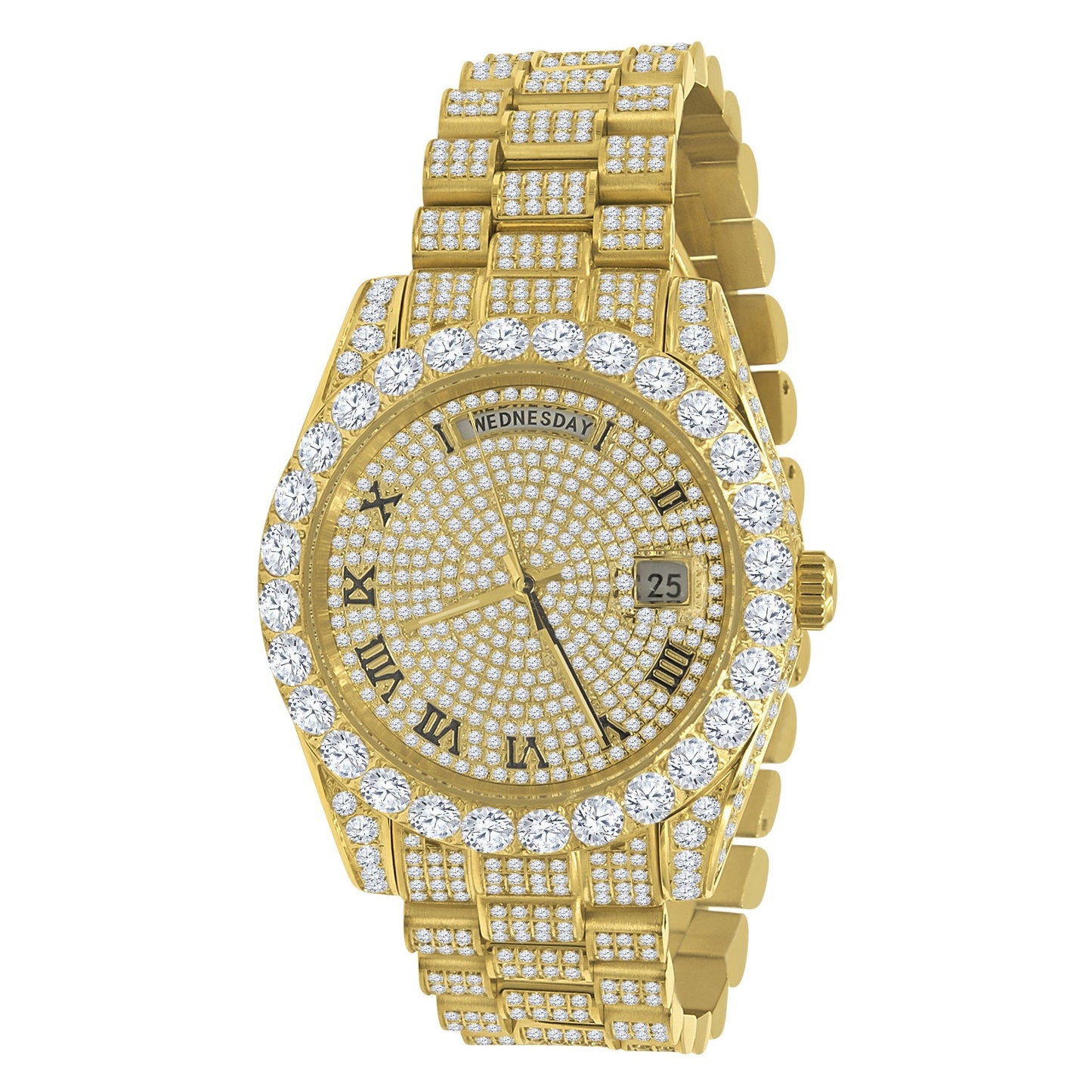 CROWN Steel Watch - Iced Out Hip Hop Timepiece with Swiss Movement - Style Queenz