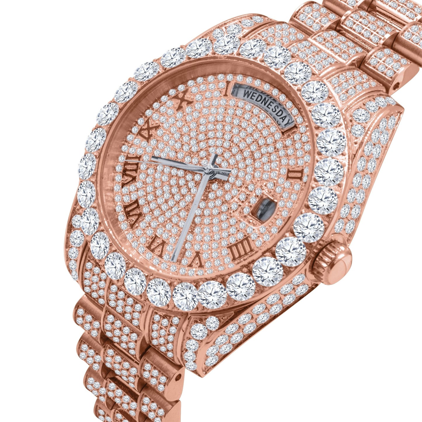 CROWN Steel Watch - Iced Out Hip Hop Timepiece with Swiss Movement - Style Queenz