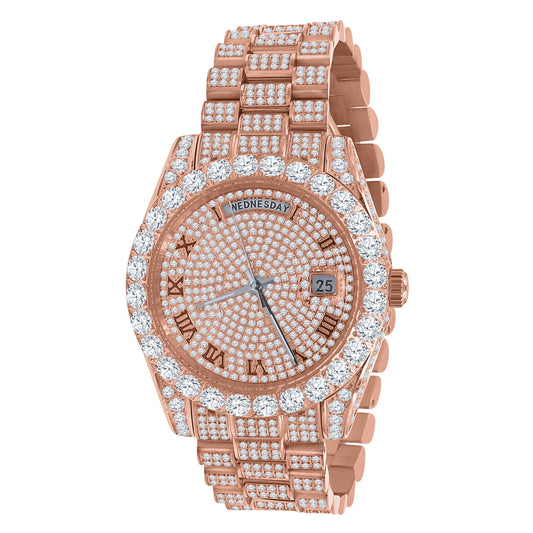 CROWN Steel Watch - Iced Out Hip Hop Timepiece with Swiss Movement - Style Queenz