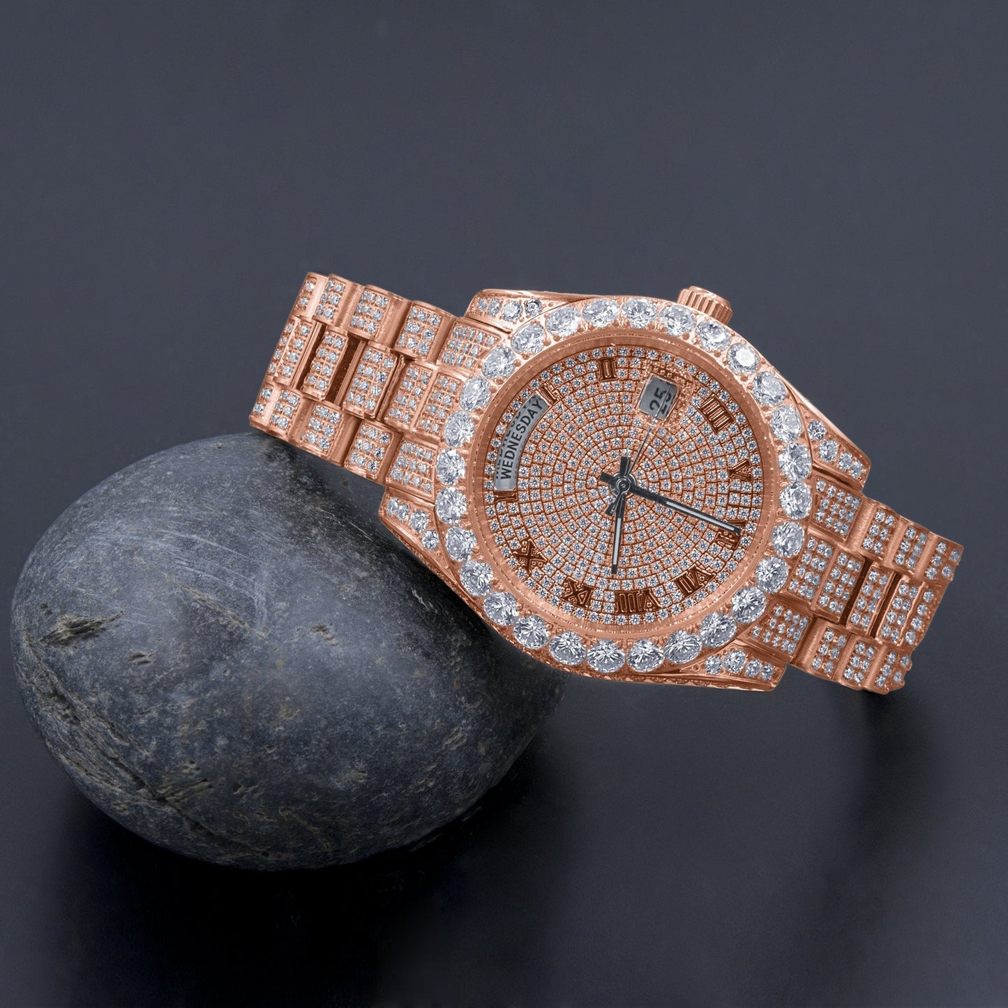 CROWN Steel Watch - Iced Out Hip Hop Timepiece with Swiss Movement - Style Queenz