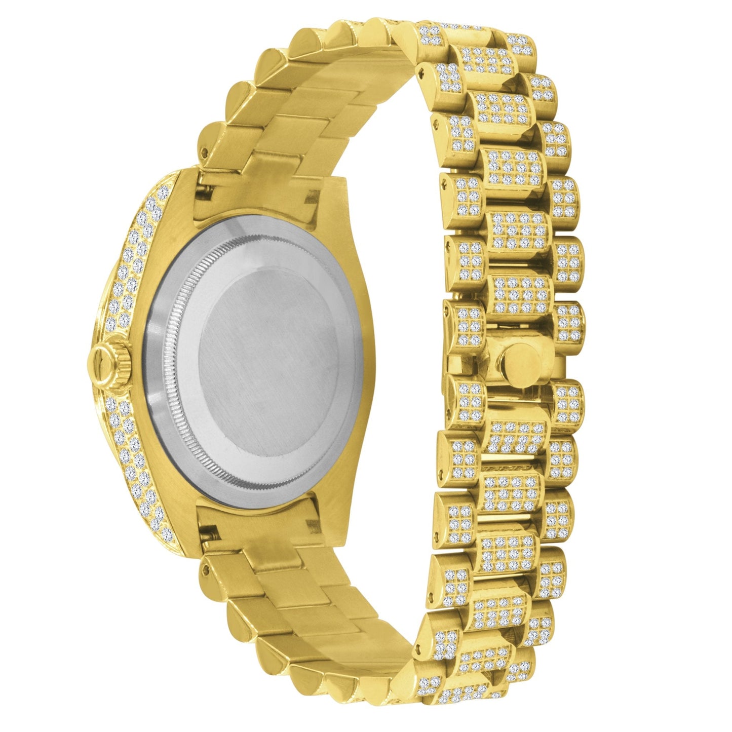 CROWN Steel Watch - Iced Out Hip Hop Timepiece with Swiss Movement - Style Queenz