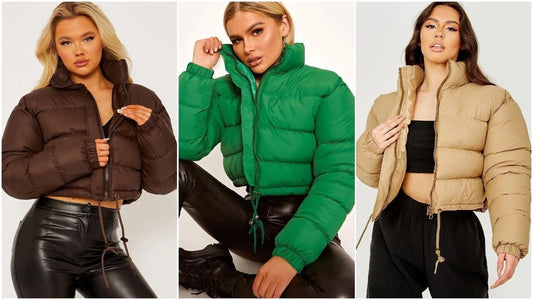 Women's Cropped Quilted Puffer Jacket