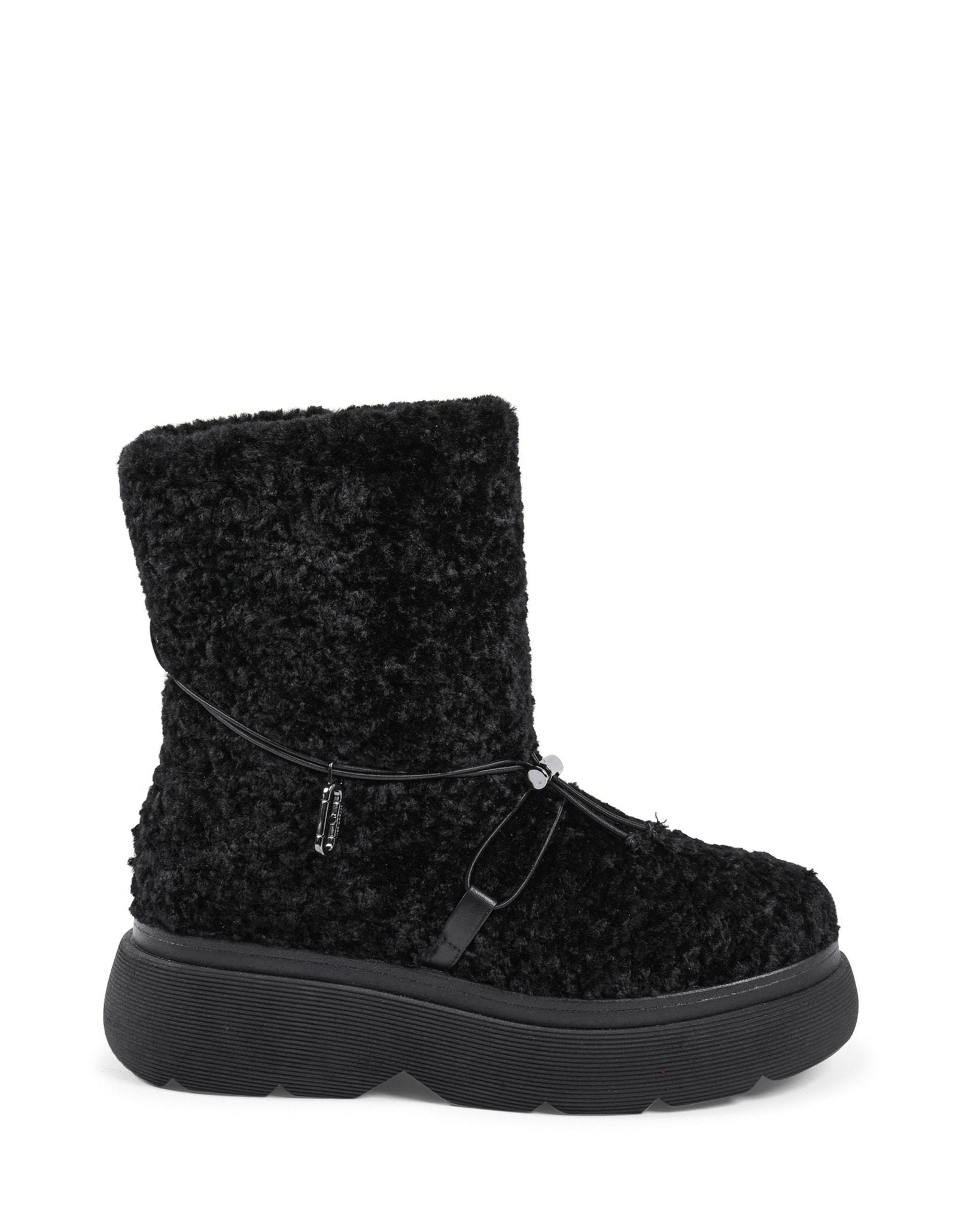 Dana Teddy Black Short Boots - Premium Designer Ankle Boots - Style Queenz
