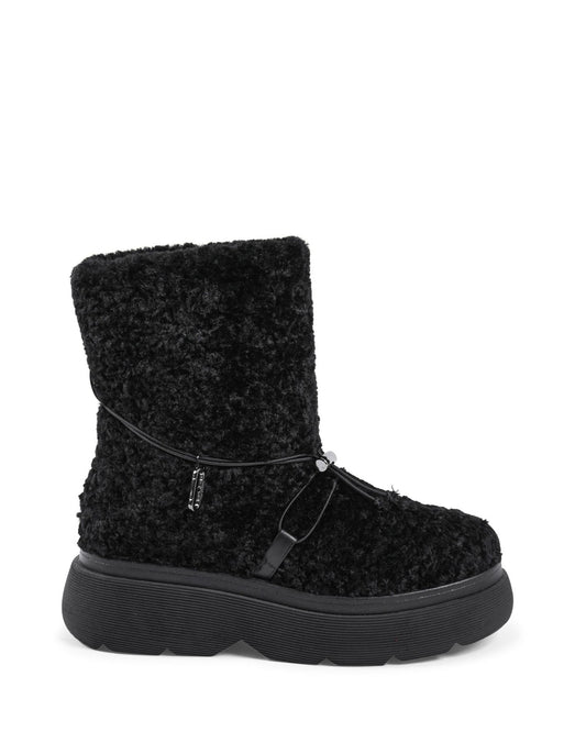 Dana Teddy Black Short Boots - Premium Designer Ankle Boots - Style Queenz