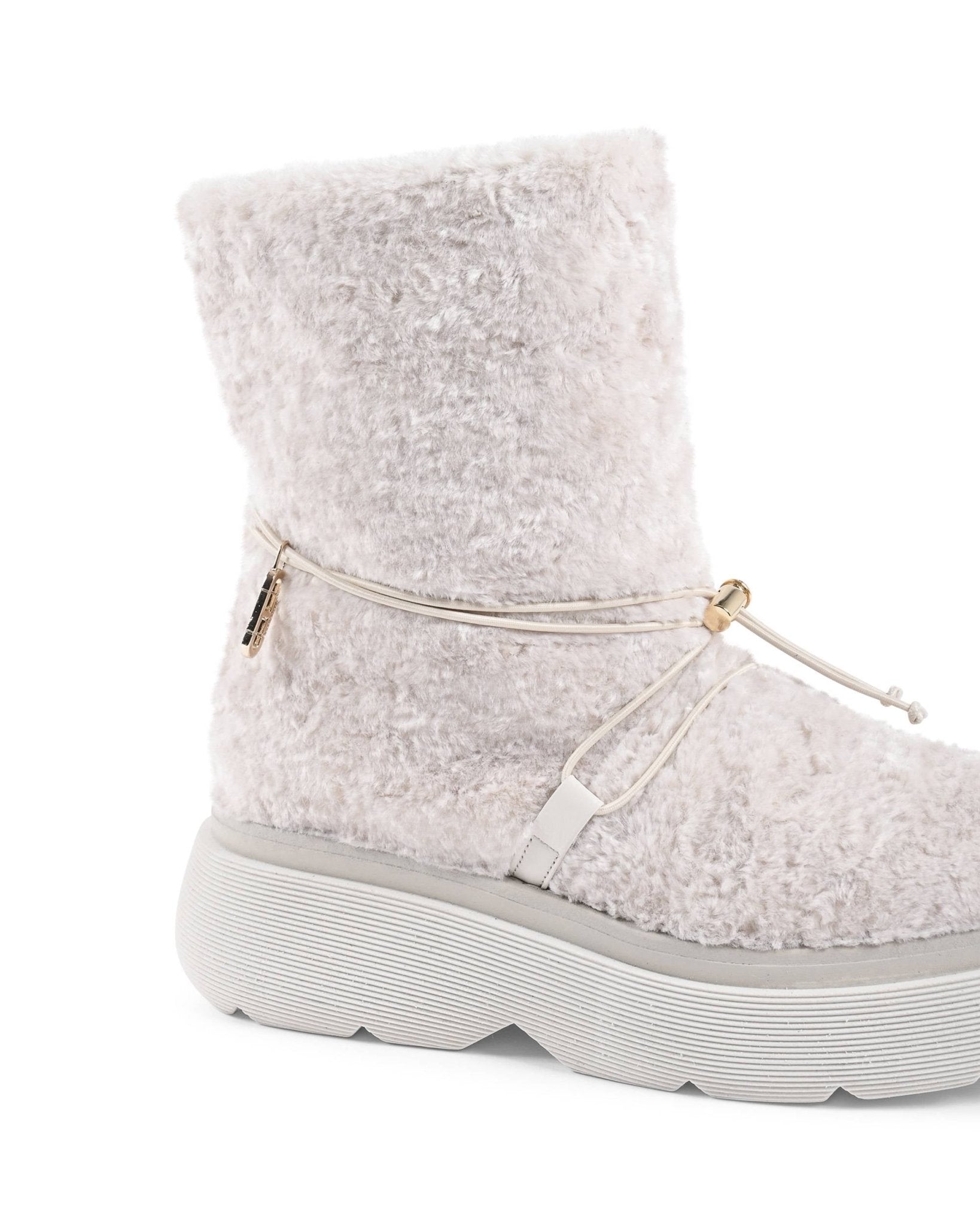 Dana Teddy Off White Short Boots - Premium Designer Ankle Boots - Style Queenz