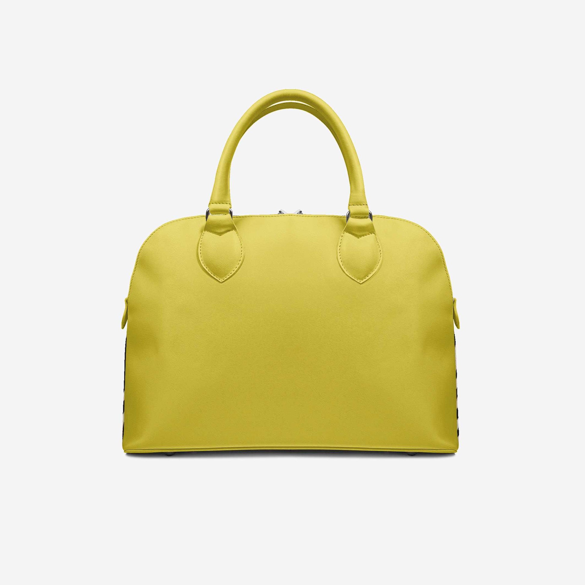 Yellow handbag on a light gray background