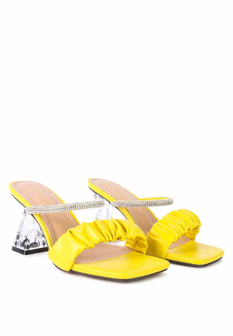 Date Look Clear Heel Rhinestone Sandals - Elegant Mid Heel Summer Shoes - Style Queenz