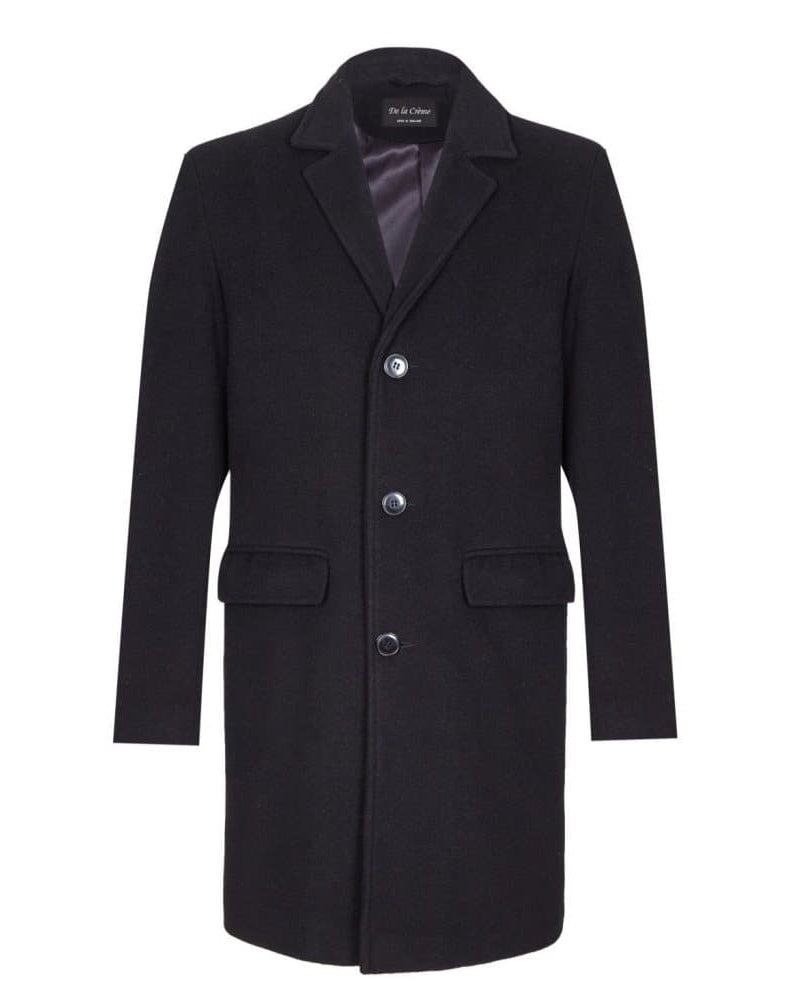 Black coat with buttons on a white background