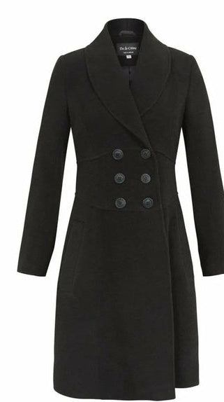 Black coat with buttons on a white background