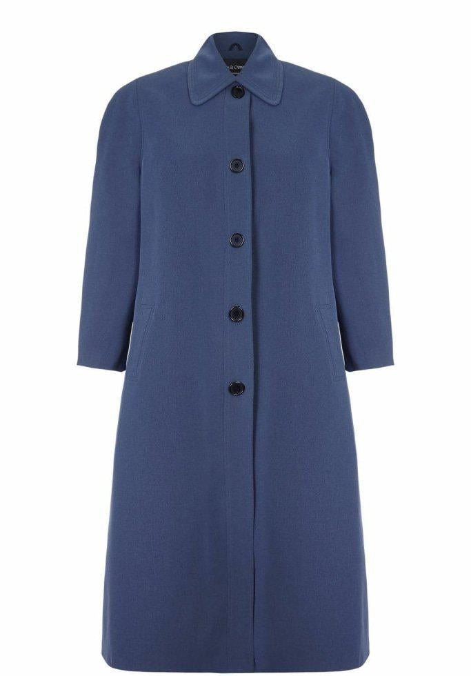 Blue coat with buttons on a white background
