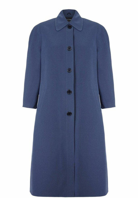 Blue coat with buttons on a white background