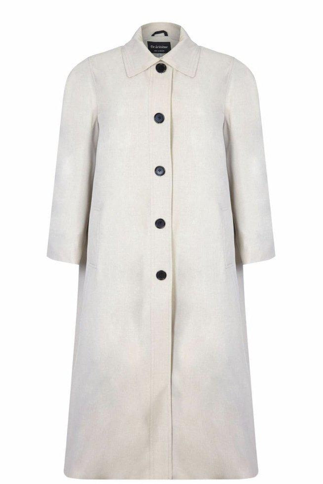 White coat with black buttons on a white background