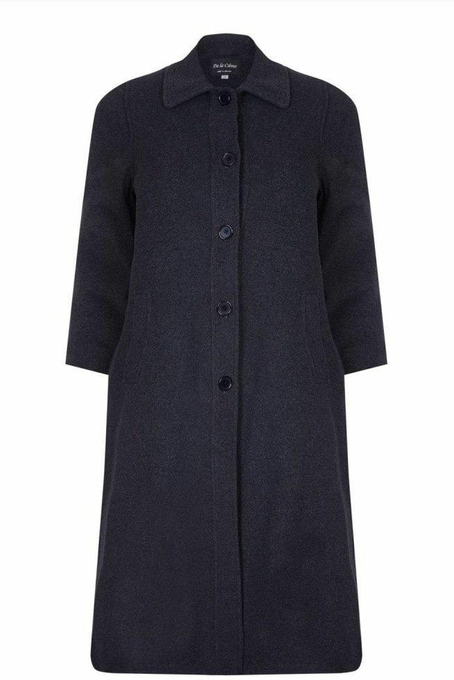 Dark gray coat on a white background