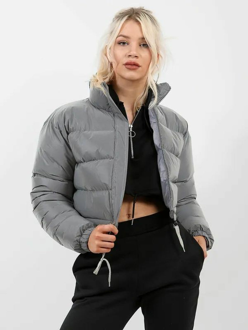 Women's Cropped Quilted Puffer Jacket