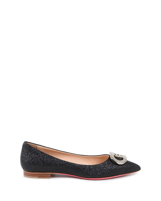 Dee Brilliant Ballerina Italian Leather Flats - 1cm Gold Heel - Made in Italy - Style Queenz