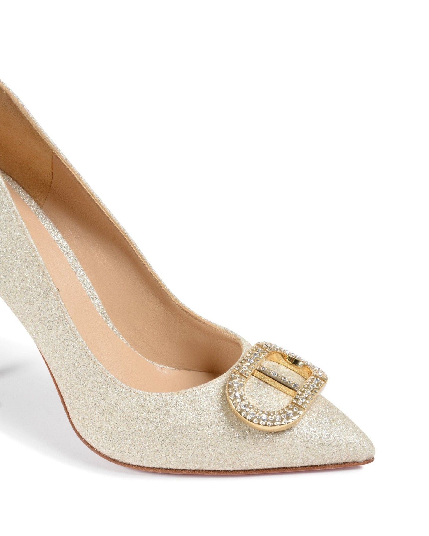 Dee Cindarella Pump Bright Platinum - Italian Luxury Glitter Heels - Style Queenz