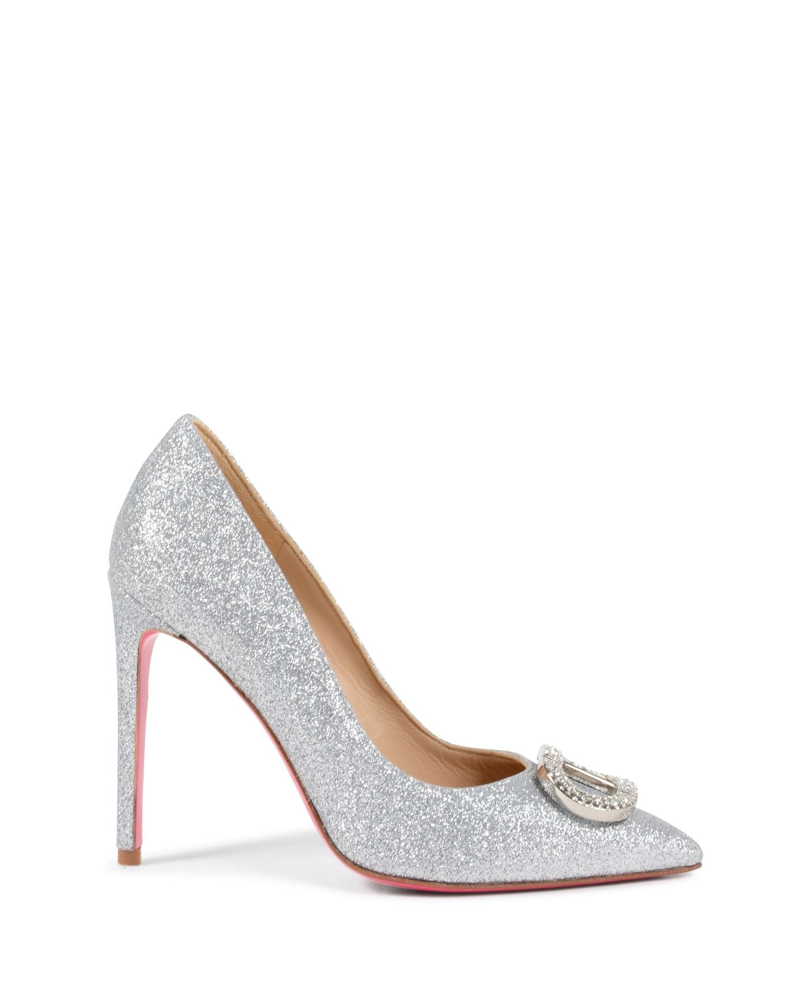 Dee Cindarella Pump Bright Silver - Italian Luxury Glitter Heels - Style Queenz