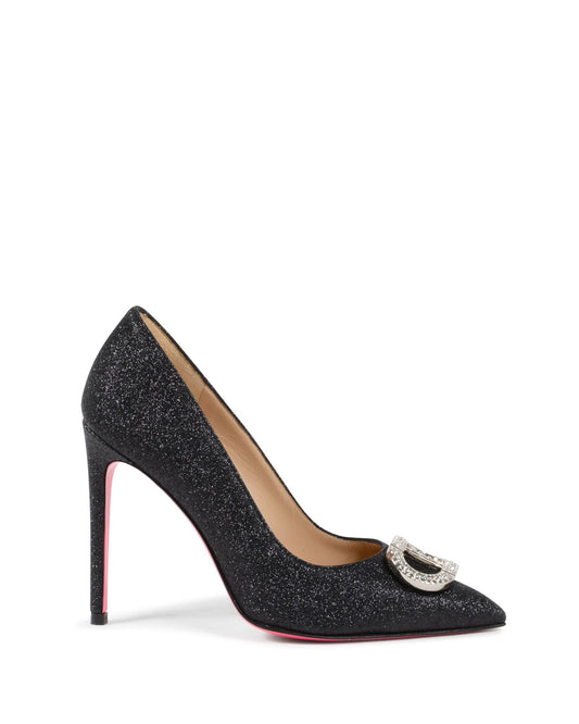 Dee Cindarella Pump - Italian Luxury Black Glitter Heels - Style Queenz