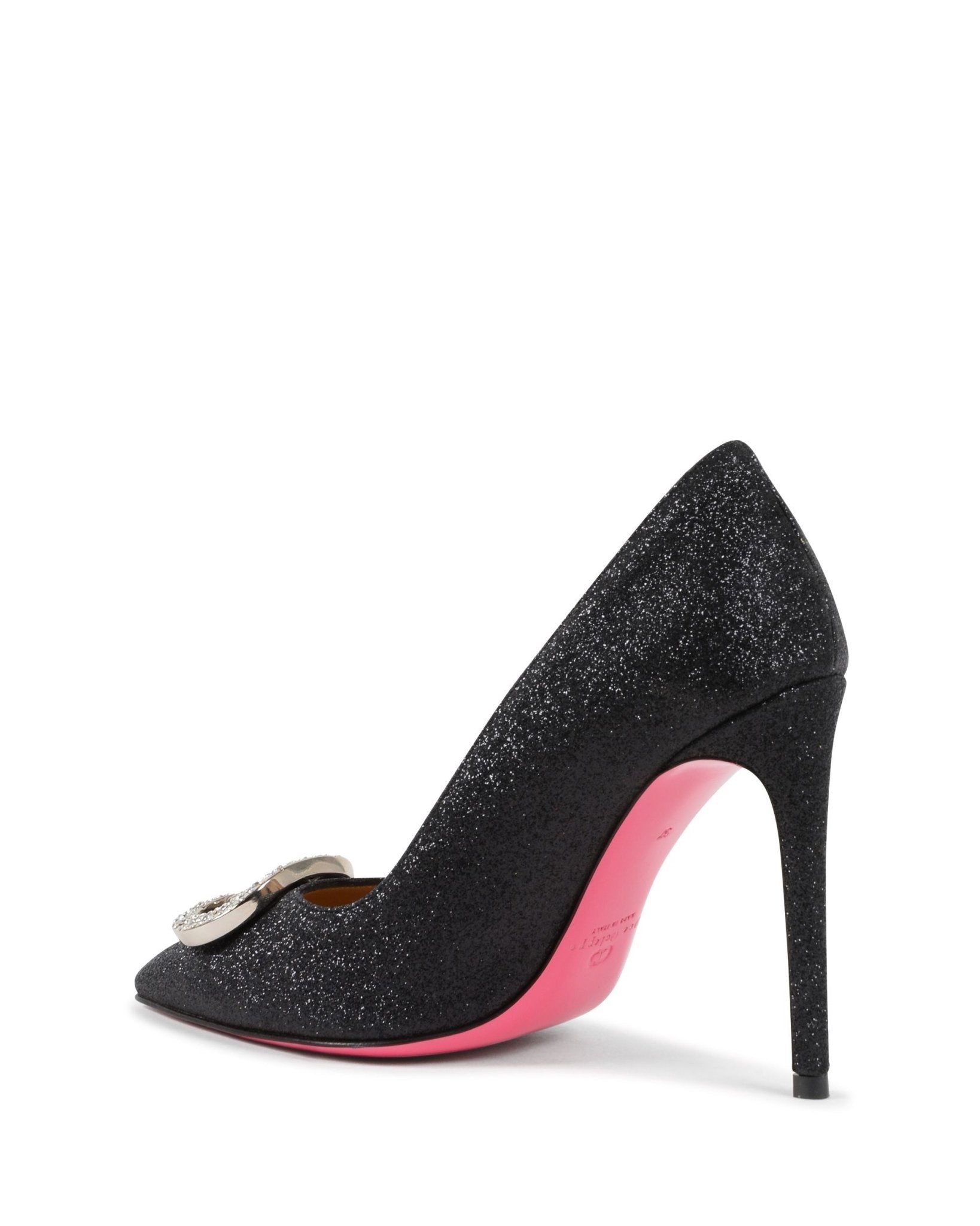 Dee Cindarella Pump - Italian Luxury Black Glitter Heels - Style Queenz