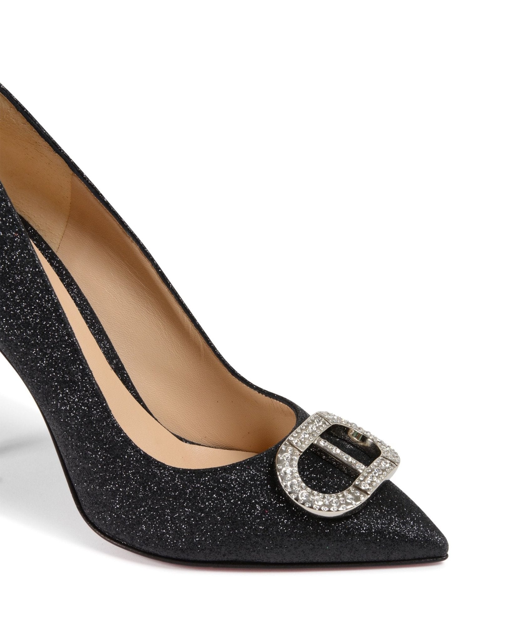 Dee Cindarella Pump - Italian Luxury Black Glitter Heels - Style Queenz